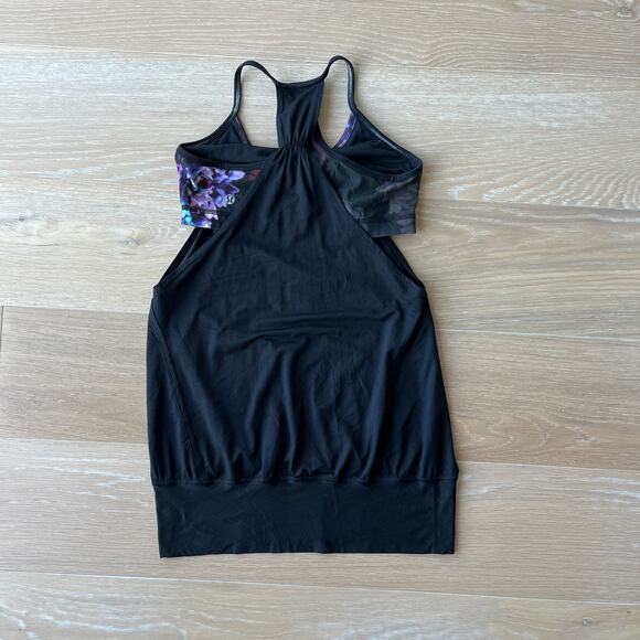Lululemon No Limits Tank Black Spring Has Sprung Multi sz 6 - Picture 5 of 7